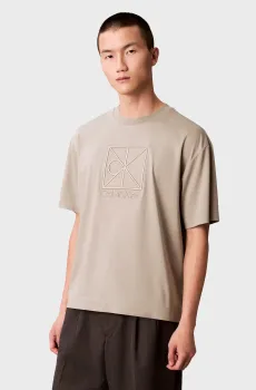 Мужская бежевая футболка PREMIUM Бежевый L Calvin Klein LV04LE200G