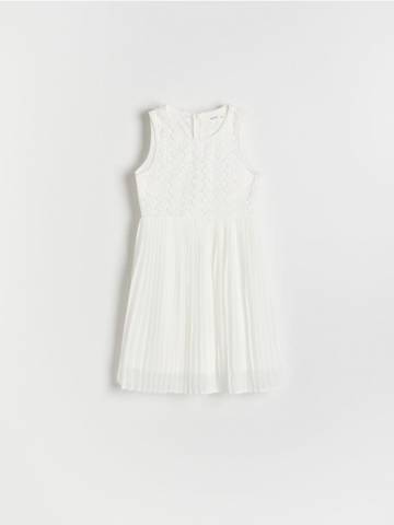 Reserved - GIRLS` DRESS - білий - 243DA-00X Reserved - GIRLS` DRESS - білий - 243DA-00X