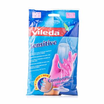 Перчатки Vileda Sensitive Comfort, розовые, размер L, 1 пара