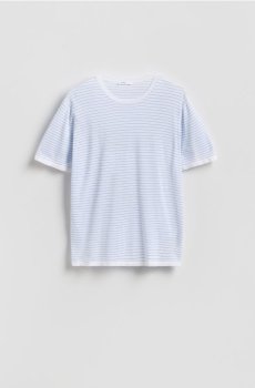 Reserved - Футболка regular fit з ліоцелом - блідо-блакитний - 771JM-05M