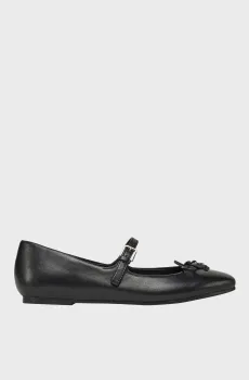 Женские черные кожаные балетки Черный 37 Guess FLJKAY.LEA02;BLACK