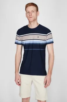 Мужская темно-синяя футболка в полоску Синий 3XL Pierre Cardin PC.-C5 21120.2086