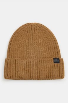 Шапка beanie з нашивкою - кавовий