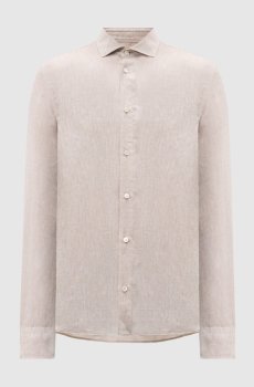 Бежевая рубашка из льна