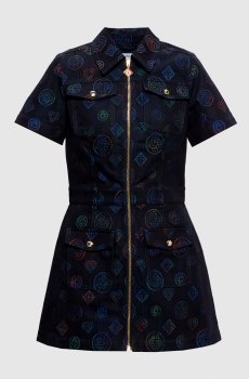 Черное джинсовое платье-рубашка Heatmap в узор