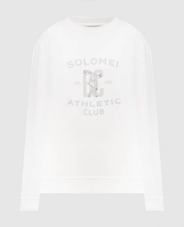 Белый свитшот с брендовым принтом Белый свитшот с брендовым принтом