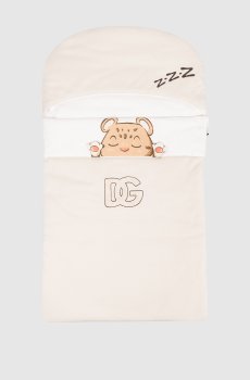 Детский бежевый конверт с принтом