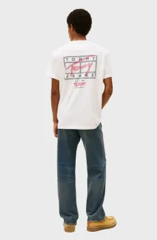 Мужская белая футболка REG SIGN SPRAY Белый S Tommy Jeans DM0DM22319