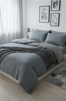 Комплект постільної білизни з тисненням bubble - середньо-сірий