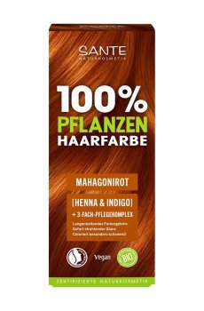 Травяной порошок для окрашивания волос Sante Naturkosmetik Herbal Hair Color, Mahogany Red, 100 г