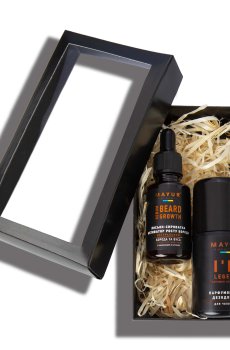 Мужской подарочный набор Mayur Im Legend (парфюмированный дезодорант, 50 мл + лосьон-сыворотка для роста бороды, 30 мл)
