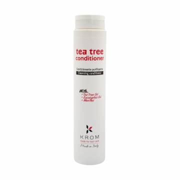 Очищающий кондиционер для волос Krom Tea Tree Conditioner с маслом чайного дерева, маслом эвкалипта и ментолом, 250 мл Очищающий кондиционер для волос Krom Tea Tree Conditioner с маслом чайного дерева, маслом эвкалипта и ментолом, 250 мл