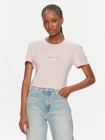 Calvin Klein Jeans Футболка Monologo Slim Tee J20J222564 Рожевий Slim Fit Calvin Klein Jeans Футболка Monologo Slim Tee J20J222564 Рожевий Slim Fit