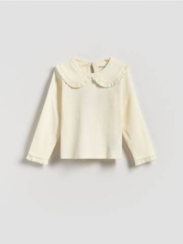 Reserved - Блузка з коміром - кремовий - 410FT-01X