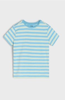 Бавовняна футболка в смужку - light blue