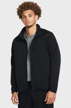 Мужская черная спортивная кофта UA Unstoppable Flc Trk Jkt-BLK Черный XL Under Armour 1383043-001