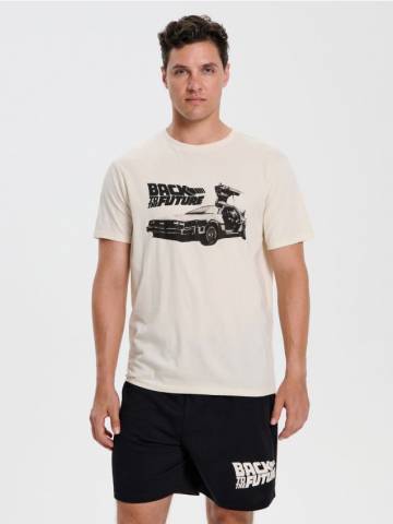 Бавовняна піжама з принтом на спині Back to the Future - різнобарвний