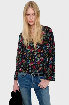 Женская блуза с узором Torny Разноцветный L ZADIG&VOLTAIRE WWSH02288_ENCRE