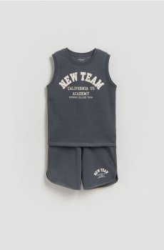 Reserved - Бавовняний комплект - темно-сірий - 769HN-90X