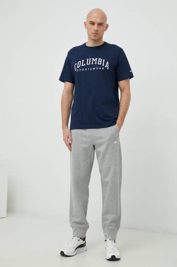Хлопковая футболка Columbia цвет синий узорный Хлопковая футболка Columbia цвет синий узорный