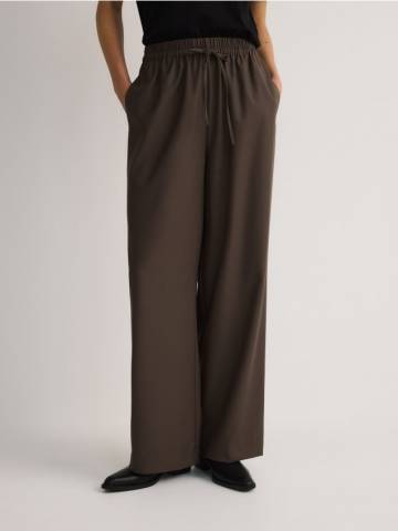Reserved - LADIES` TROUSERS - коричневий - 298CZ-88X