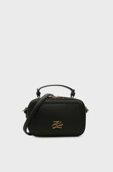 Женская черная кожаная сумка AUTOGRAPH Черный ONESIZE Karl Lagerfeld B1W30269