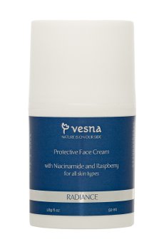 Защитный крем для лица Vesna Radiance Protective Face Cream для всех типов кожи с малиной и ниацинамидом, 50 мл