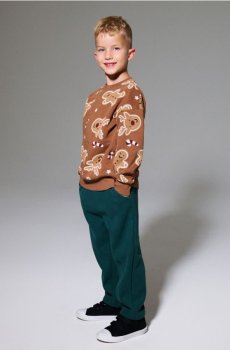 Вельветові утеплені джогери - зелений