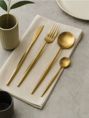 Набір столових приборів - золотий Набір столових приборів - золотий