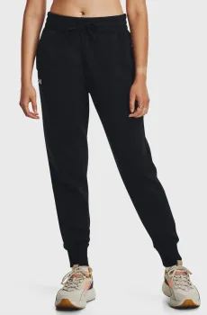 Женские черные спортивные брюки UA Rival Fleece Jogger Черный S Under Armour 1379438-001
