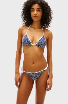 Женский темно-синий лиф от купальника с узором Синий L Tommy Hilfiger UW0UW06444