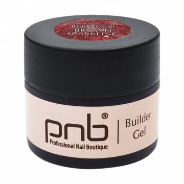 Гель для моделирования ногтей PNB Builder Gel, Last Chance Brown Sparkling, 5 мл