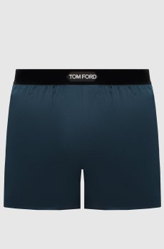 Синие трусы-боксеры из шелка