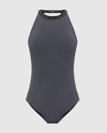 Серый купальник с цепочкой мониль