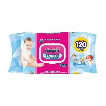 Детские влажные салфетки Ultra Compact Angels Baby с клапаном, 120 шт Детские влажные салфетки Ultra Compact Angels Baby с клапаном, 120 шт