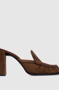 Коричневые замшевые мюли LE LOAFER