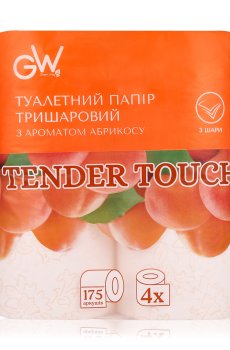 Туалетная бумага Green Way ФітоЛінія Абрикос, 3-слойная, 175 отрывов, 4 рулона