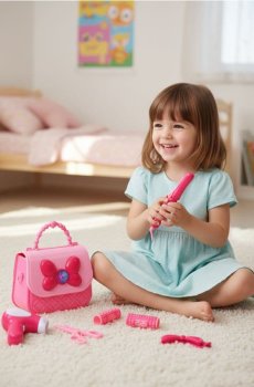 Сумка DIY з аксесуарами для укладання волосся - яскраво-рожевий