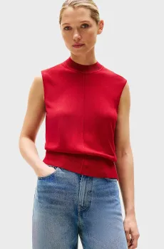 Женский красный жилет LYOCELL SILK MOCK Красный S Tommy Hilfiger WW0WW45651
