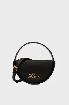 Женская черная кожаная сумка round Черный ONESIZE Karl Lagerfeld A3W30047