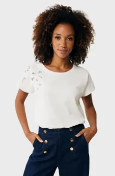 Женская белая футболка Embroidery t-shirt Белый XS Mexx MF007804451W