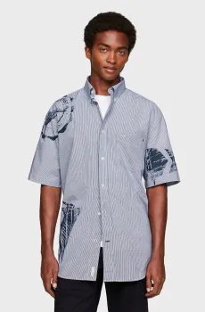 Мужская рубашка в полоску LARGE PENNANT PRINT Голубой L Tommy Hilfiger MW0MW31441