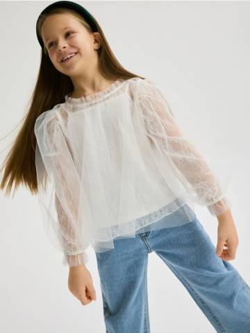 Reserved - GIRLS` BLOUSE - кремовий - 315CL-01X Reserved - GIRLS` BLOUSE - кремовий - 315CL-01X