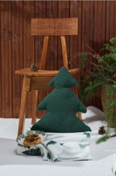 Різдвяна подушка у формі ялинки - темно-зелений