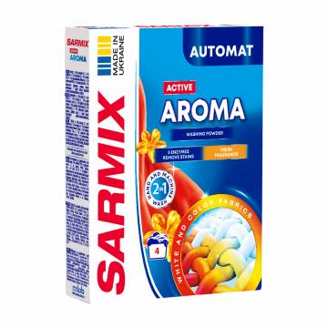 Стиральный порошок Sarmix Active Aroma для ручной стирки, 4 стирки, 300 г Стиральный порошок Sarmix Active Aroma для ручной стирки, 4 стирки, 300 г