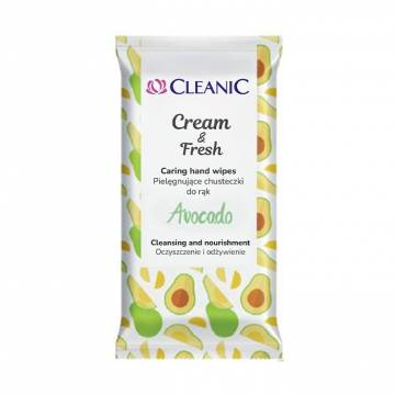 Влажные освежающие салфетки для рук Cleanic Cream & Fresh Avocado, 15 шт Влажные освежающие салфетки для рук Cleanic Cream & Fresh Avocado, 15 шт