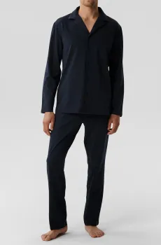 Мужская темно-синяя пижама (рубашка, брюки) Синий S Atlantic BNMP-001