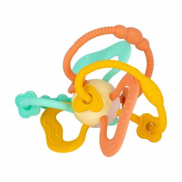 Детская погремушка-прорезыватель для зубов Baby Team Развивайка, от 6 месяцев, 13.5*7.5*11.5 см (4040)