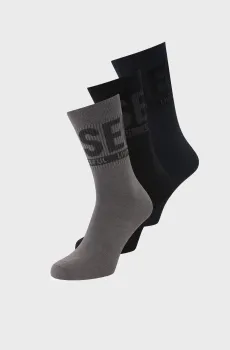 Мужские носки (3 пары) CALZINO Разноцветный 39-42 Diesel 00SAYJ 2QATV