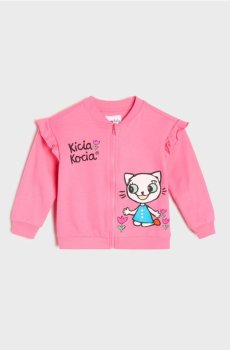 Бавовняна кофта з рюшами на блискавці Kitty Kotty - рожева зоря